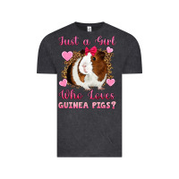 Vintage Black Just A Girl Love Who Loves Guinea Pigs Vintage Tee - Artiststas