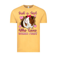Vintage Mustard Just A Girl Love Who Loves Guinea Pigs Vintage Tee - Artiststas
