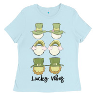 Baby Blue lucky vibes Ladies Tee - MaliasSmallBusiness