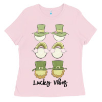 Bubblegum Pink lucky vibes Ladies Tee - MaliasSmallBusiness