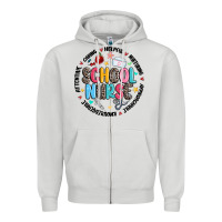 Dove Grey school nurse Zipper Hoodie - MaliasSmallBusiness