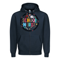 Navy school nurse Zipper Hoodie - MaliasSmallBusiness