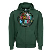 Sports Green school nurse Zipper Hoodie - MaliasSmallBusiness