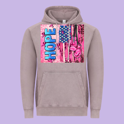 Hope  Breast Cancer And American Flag Vintage Hoodie Designed By Adodesignshop