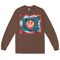 Chestnut western lightning bolt smiling face turquoise Long Sleeve Tee - BarkalooDesign
