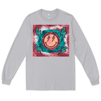 Moon Dust western lightning bolt smiling face turquoise Long Sleeve Tee - BarkalooDesign