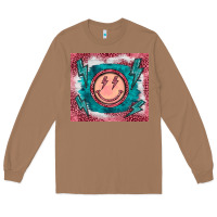 Toasted Coconut western lightning bolt smiling face turquoise Long Sleeve Tee - BarkalooDesign