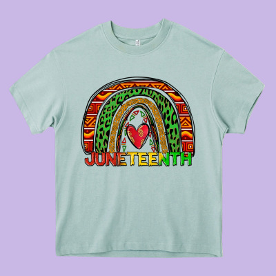 Juneteenth Rainbow Heavy Core Tee Designed By Zillion Design Studio