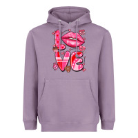 Lavender love with lips Heavyweight Hoodie - LillyAllenDesigns