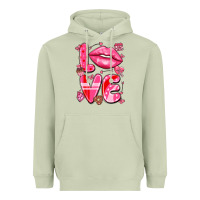 Matcha love with lips Heavyweight Hoodie - LillyAllenDesigns