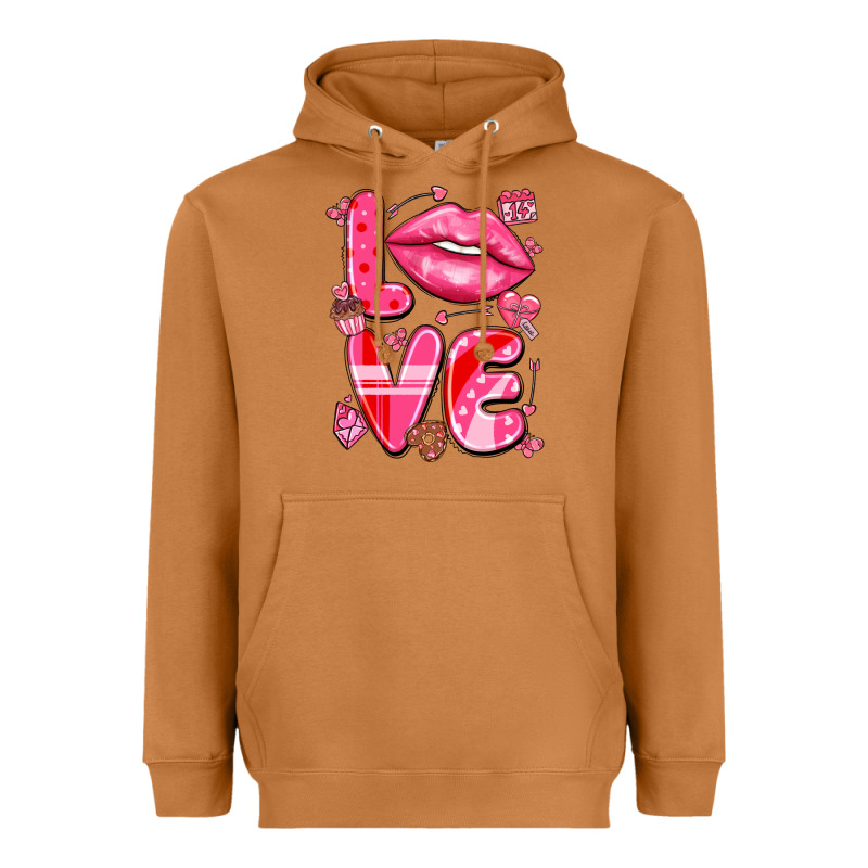 Love With Lips Heavyweight Hoodie by LillyAllenDesigns | Teevron