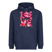 Navy love with lips Heavyweight Hoodie - LillyAllenDesigns