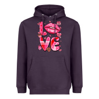 Plum love with lips Heavyweight Hoodie - LillyAllenDesigns
