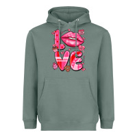 Sage love with lips Heavyweight Hoodie - LillyAllenDesigns