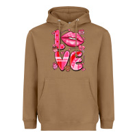 Toasted Coconut love with lips Heavyweight Hoodie - LillyAllenDesigns