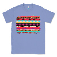 Colony Blue aztec western leopard cowhide background Classic Tee - AdoDesignShop