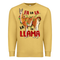 Antique Gold christmas llama Premium Sweatshirt - LillyAllenDesigns