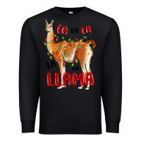 Black christmas llama Premium Sweatshirt - LillyAllenDesigns
