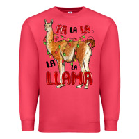 Cardinal christmas llama Premium Sweatshirt - LillyAllenDesigns