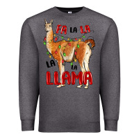 Charcoal Heather christmas llama Premium Sweatshirt - LillyAllenDesigns