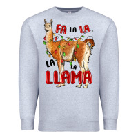 Heather Grey christmas llama Premium Sweatshirt - LillyAllenDesigns