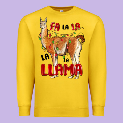 Christmas Llama Premium Sweatshirt Designed By Lillyallendesigns