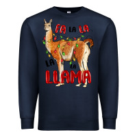 Navy christmas llama Premium Sweatshirt - LillyAllenDesigns