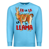 Ocean Blue christmas llama Premium Sweatshirt - LillyAllenDesigns