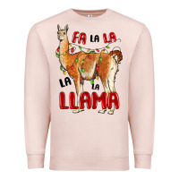 Pale Pink christmas llama Premium Sweatshirt - LillyAllenDesigns