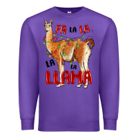 Purple christmas llama Premium Sweatshirt - LillyAllenDesigns