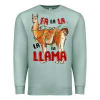 Seafoam christmas llama Premium Sweatshirt - LillyAllenDesigns
