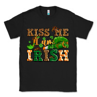 Black kiss me i am irish  with lips and shamrocks Classic Tee - AdoDesignShop