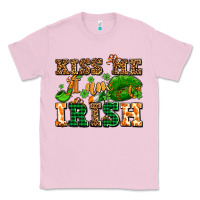 Bubblegum Pink kiss me i am irish  with lips and shamrocks Classic Tee - AdoDesignShop