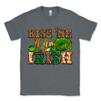 Charcoal Heather kiss me i am irish  with lips and shamrocks Classic Tee - AdoDesignShop