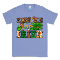 Colony Blue kiss me i am irish  with lips and shamrocks Classic Tee - AdoDesignShop