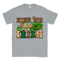 Heather Grey kiss me i am irish  with lips and shamrocks Classic Tee - AdoDesignShop