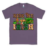 Lavender kiss me i am irish  with lips and shamrocks Classic Tee - AdoDesignShop