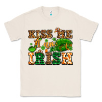 Natural kiss me i am irish  with lips and shamrocks Classic Tee - AdoDesignShop