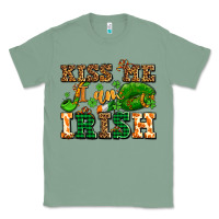 Sage kiss me i am irish  with lips and shamrocks Classic Tee - AdoDesignShop