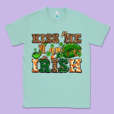 Kiss Me I Am Irish  With Lips And Shamrocks Classic Tee Designed By Adodesignshop