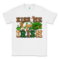 White kiss me i am irish  with lips and shamrocks Classic Tee - AdoDesignShop