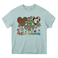 Arona autism awareness leopard cowhide herts puzzle Heavy Core Tee - Artiststas