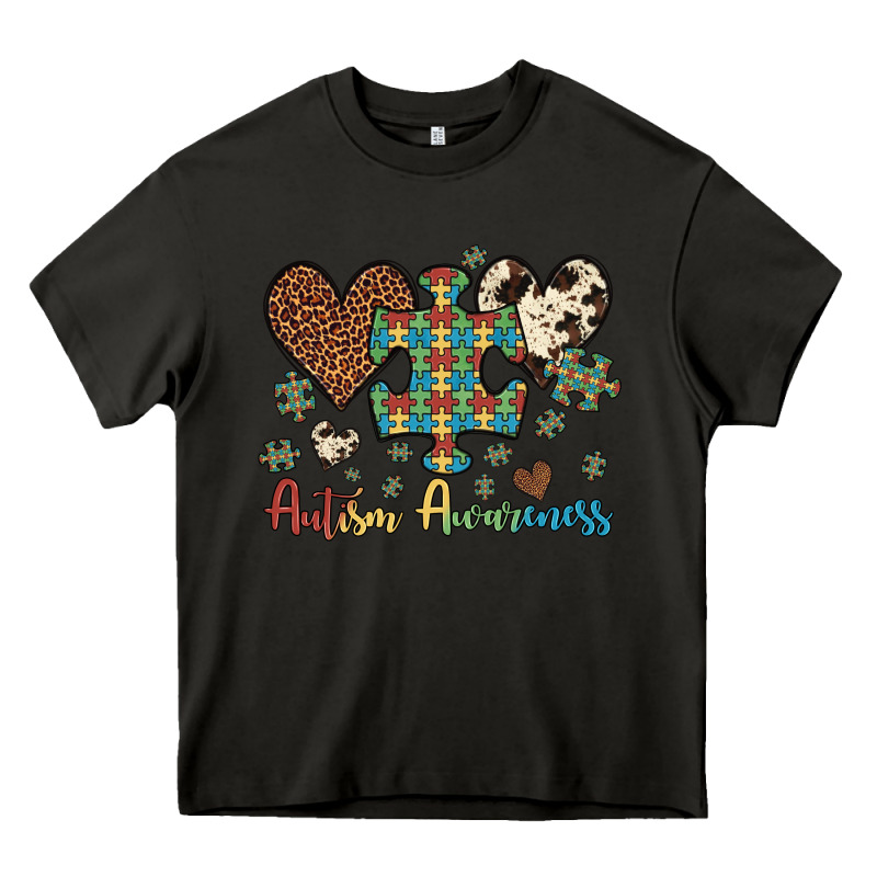 Autism Awareness Leopard Cowhide Herts Puzzle Heavy Core Tee by Artiststas | Teevron