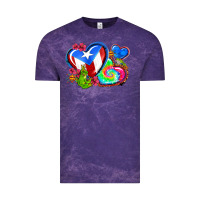Cloud Purple western leopard puerto rico hearts Vintage Tee - AdoDesignShop