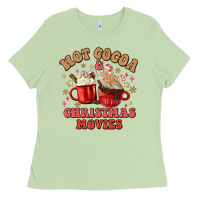 Matcha hot cocoa and christmas movies Ladies Tee - MaliasSmallBusiness