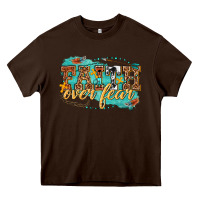 Chocolate Brown faith over fear Heavy Core Tee - texasbilliewilder