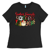 Black santas favorite soccer player Ladies Tee - MaliasSmallBusiness
