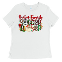 White santas favorite soccer player Ladies Tee - MaliasSmallBusiness
