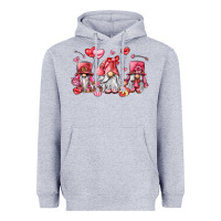 Heather Grey valentine's day gnomes Heavyweight Hoodie - LillyAllenDesigns