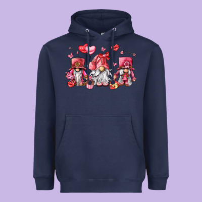 Valentine's Day Gnomes Heavyweight Hoodie Designed By Lillyallendesigns